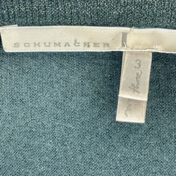 Schumacher Metallic Green Wool Pullover Sweater Size 3 Wide Raglan Sleeve - Picture 3 of 10